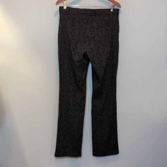 Simon Chang Denim Slim Straight Trouser Pants Stretch Black Jacquard Size 8 - Picture 7 of 13